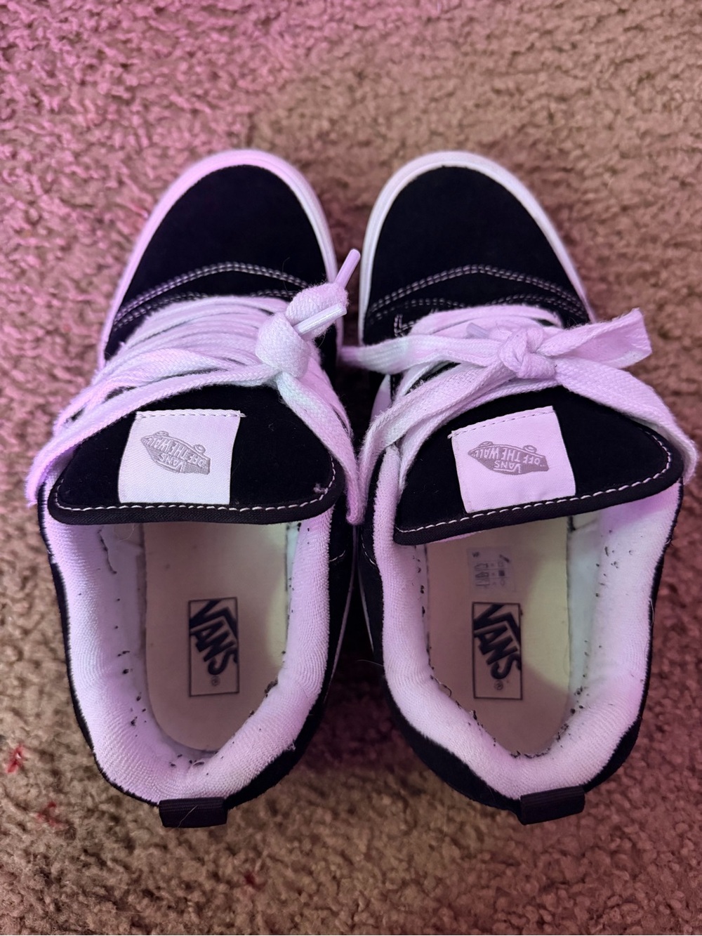 Vans Kids Black and White Low Top Skate Sneakers
